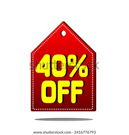 40% OFF Floating simple triangular head red price tag for business and sales promotions