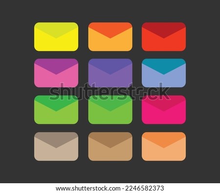 Mix mail icon with multiple colour