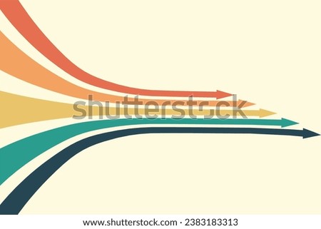 Abstract background with rainbow wavy design in 1970s retro hippie style. Vector pattern ready to use for fabric, textile, packaging and more.