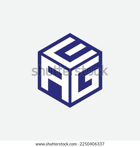 AGE AEG Text Cube logo Design 