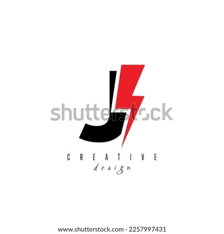 letters J with flash logo, Lightning Thunder Letter Logo Design J, Flash logotype, initial J power logo design symbol vector template