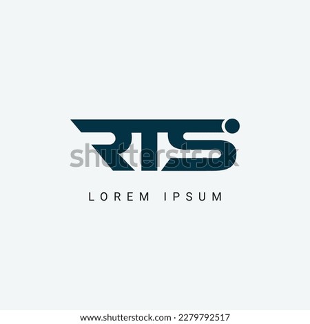 initial RTS rounded Letter Logo Design Monogram Icon Vector Template