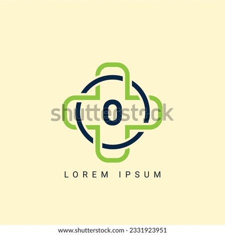 Letter O with Medical Consult Logo Concept sign icon symbol Design with. Medical Plus Logo Design. Vector illustration logo template