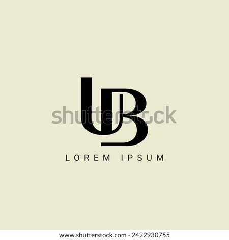 UB letter logo design. UB polygon, circle, triangle, hexagon, flat and simple style with white color variation letter logo set in one artboard. UB minimalist and classic logo. UB