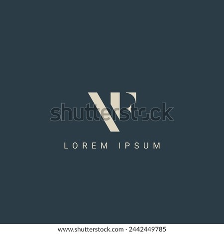 Minimal creative initial based VF logo and FV logo. Letter VF FV creative elegant monogram white color on black background