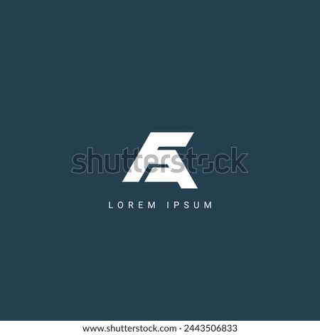 Minimal creative initial based AF logo and FA logo. Letter AF FA creative elegant monogram white color on black background