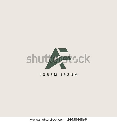 Minimal creative initial based AF logo and FA logo. Letter AF FA creative elegant monogram white color on black background