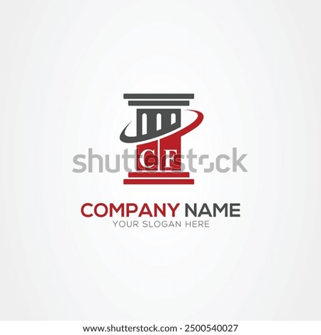 Minimal monogram Letter CF justice law firm logo elements