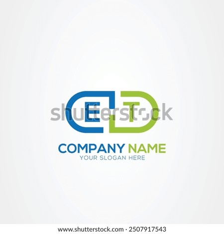 Minimal Monogram Letter ET Medicine Logo Elements