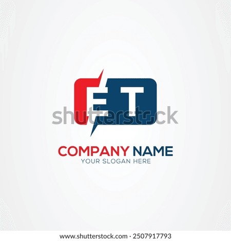 ET or TE Creative Modern Letters Logo Design Element