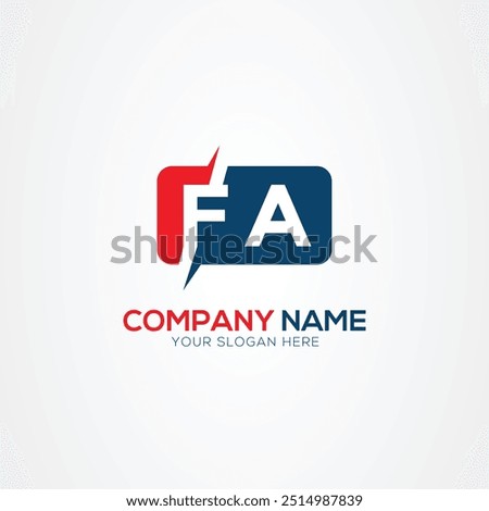 FA or AF Creative Modern Letters Logo Design Element