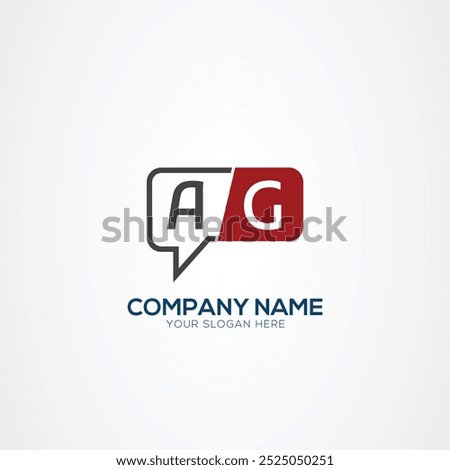 Letter AG GA tech logo, chat design, communication, robot logo design Vector