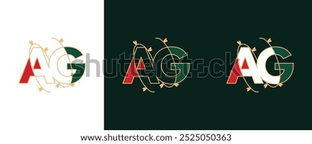 Creative minimal AG GA letter business logo initial based Monogram icon vector