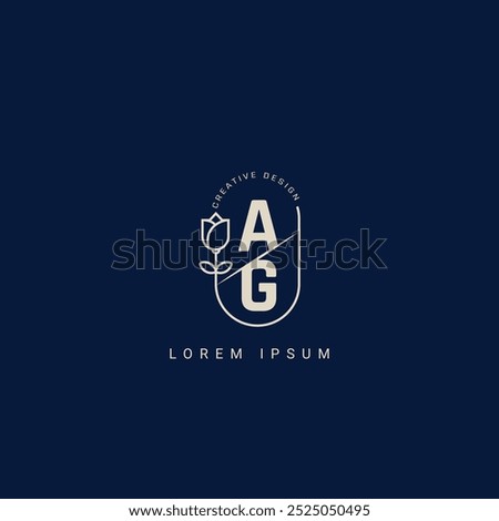 Letter AG GA Creative Logo design with unique and simple design