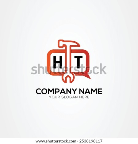 Services Icon or Chat Logo With Letter HT Logo Isolated Vector Illustration