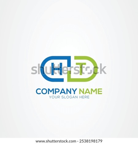 Minimal Monogram Letter HT Medicine Logo Elements