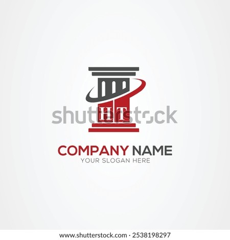 Minimal monogram Letter HT justice law firm logo elements