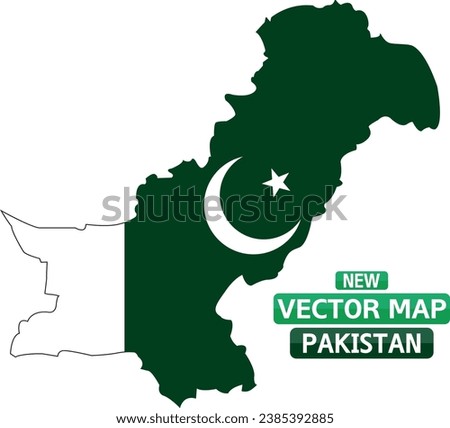 New Official Map of Pakistan Including Kashmir Region with Flag in it