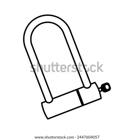 bike padlock icon, outline vector illustration, sport safety, lock transport