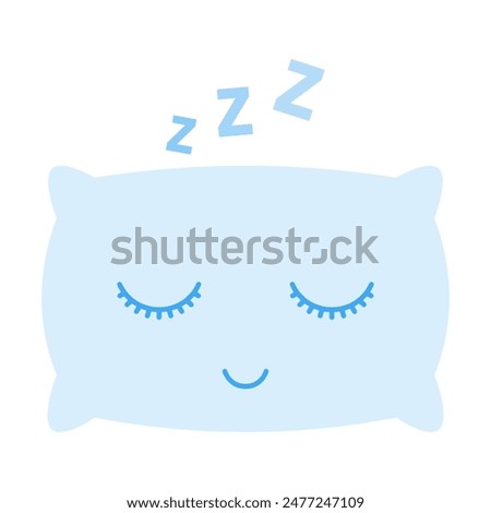 zzz sleep snore and cute pillow character vector icon, night sleepy noise sound illustration, relax sleep icon isolated on white background