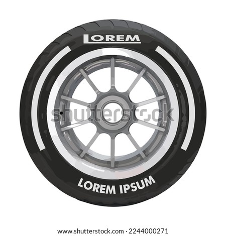 black wheel white line type hard tyre rubber logo symbol icon vector template strategy team principal 