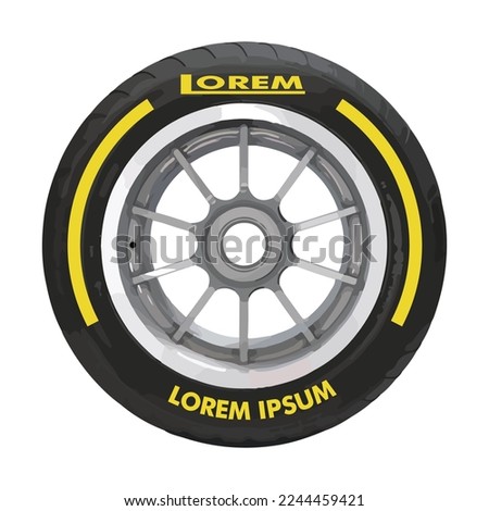 black wheel yellow line type medium tyre rubber logo symbol icon vector template strategy team principal 