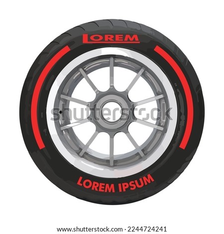 black wheel red line type soft tyre rubber logo symbol icon vector template strategy team principal 