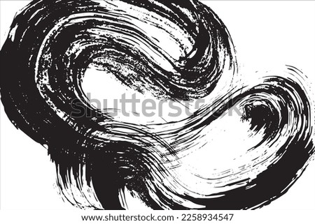 Abstract brush stroke painting on isolated background, Dry paint brush stroke texture on a white background, simple black ink Japanese brush stroke abstract wallpaper