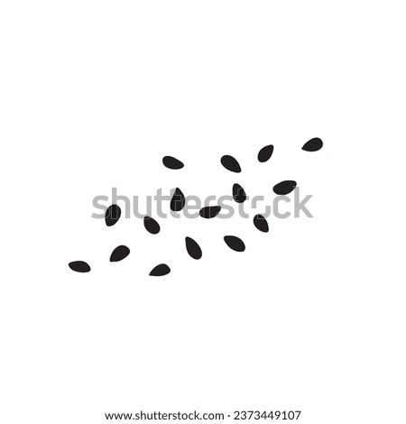 Apple Seed Icon, Apples Seeds Group Isolated on White Background Top View, Vector Illustration