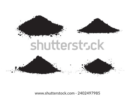 Powder Pile Icon, Dirt Symbol, Soil Sign, Dust Heap, Compost, Gravel, Sand, Powder Pile Vector Illustration