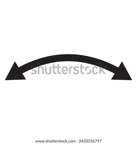 Dual semi circle arrow. Vector illustration. Semicircular curved thin long double ended arrow.  Dual sided arrow Vector.
