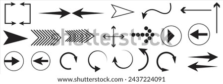 Arrows set of black icons. Arrow icon. Arrow vector collection. Arrow. Cursor. Modern simple arrows. Vector file illustration. eps 10