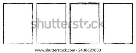 Grunge square and rectangle frames. Ink empty black boxes set. Rectangle borders collections. Rubber square stamp imprint.  isolated on white background. Vector illustration. EPS 10