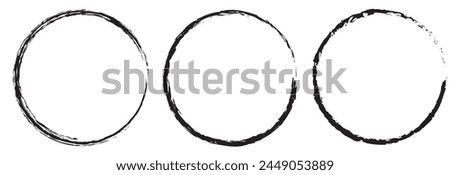 Hand drawn circle line sketch set isolated on white background. Vector circular scribble doodle round circles for message and for note mark . Vector illustration. EPS 10 