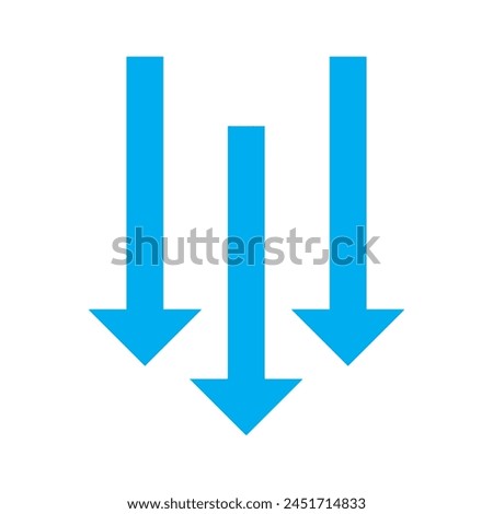 Three hand drawn arrows pointing down. Illustrations for Web or polygraphy Design