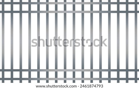 Set of realistic prison metal bars isolated on white background. Iron jail cage. Prison fence jail. Template design for criminal or sentence.  vector illustration. EPS 10