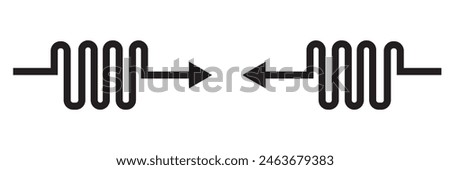 Arrow wavy black vector icon. Simple black arrow vector. Pointer to the right vector arrow isolated on white background. Vector illustration. EPS 10 