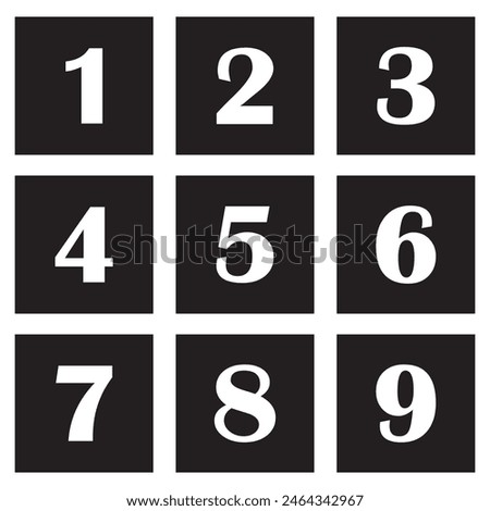 Black fill, no stroke. Square divided in 9 parts, into ninths. 3x3 grid. Isolated png illustration, white background. Asset for overlay, montage, collage, presentation. Business concept. EPS 10 