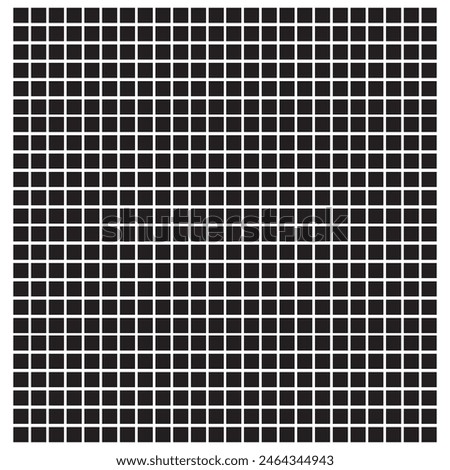 Black fill, no stroke. Square divided in 576 parts, into ninths. 24x24 grid. Isolated png illustration, white background. Asset for overlay, montage, collage, presentation. Business concept. EPS 10 