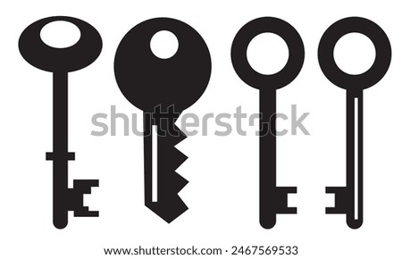 key icon set. key lock icon , access account login password icons - house key icon security symbol. vector interface app icons. Vector illustration . EPS 10  