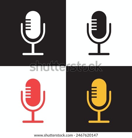 microphone mic icon, voice icon symbol buttons. Vector illustration . EPS 10