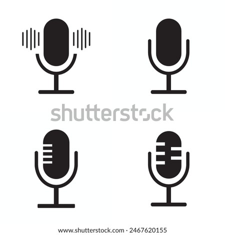 microphone mic icon, voice icon symbol buttons. Vector illustration . EPS 10