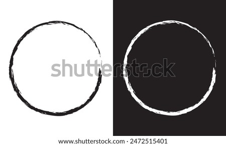 Circle frame border background shape template for decorative grunge doodle element. vector illustration. EPS 10