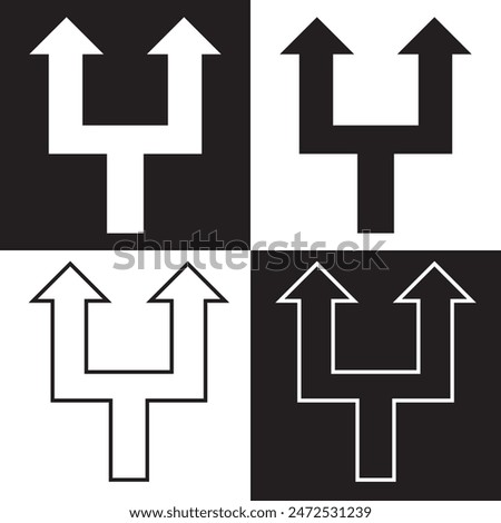 Grey double arrow up and in different directions.  isolated black and white background. EPS 10