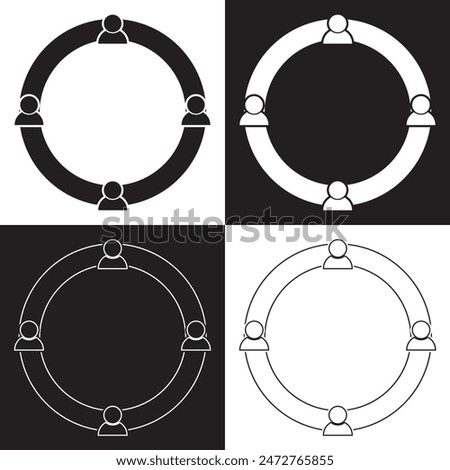 Set of business network icon. Work networking symbol, social networks, people and diagram. Communication friends partners signs, business network, consisting of multiple users. vector illustration. 