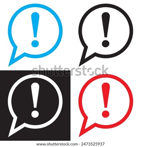 Exclamation mark symbol icon vector. Vector  illustration . EPS 10