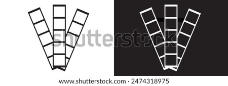 Blank photo booth strip template. Clipart image. isolated on white and black background.  EPS 10