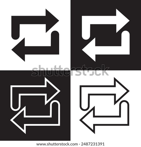 Repost icon, repost symbol, repost sign. Vector illustration. isolated on black and white background. EPS 10
