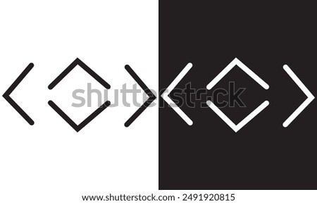 Arrow buttons icon set. Website slider navigation symbols. Next and previous rounded buttons for app. Web interface arrow buttons isolated on white and black background. Vector illustration. EPS 10