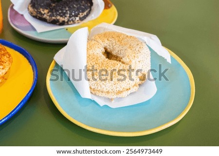 Similar – Image, Stock Photo Different types of fastfood and snacks and glass of beer on the table. Unhealthy and junk food.